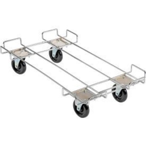 Global Equipment Wire Rack Accessory 36 x 20 Dolly Base - 5 Poly Swivel Casters for 36"W Bins 38136-00
